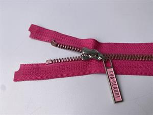 Lynlås - 2-vejs, mørk pink med plasttænder, 42 cm