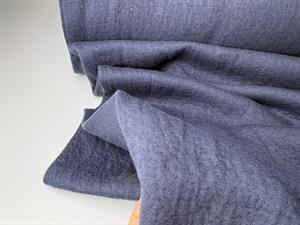 Quiltet bomuldsjersey - klassisk marineblå, punkt quiltet