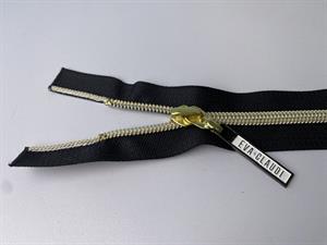 Lynlås - 2-vejs, sort med plasttænder, 42 cm