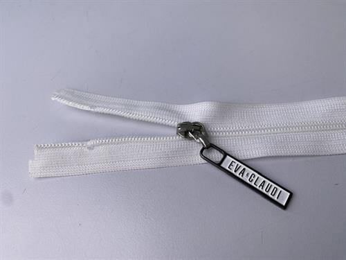 Lynlås - 2-vejs, hvid med hvide plasttænder, 51 cm