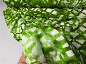 Viscosejersey - lækre grønne toner på hvid bund