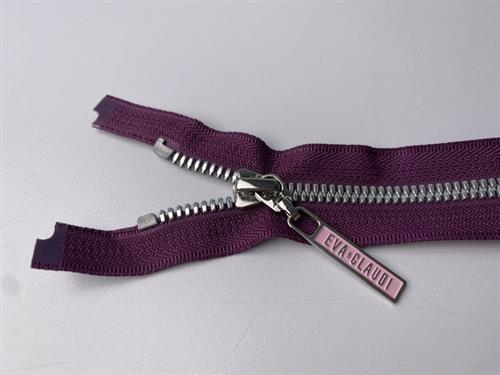 Lynlås - 2-vejs, mørk lilla med plasttænder, 40 cm