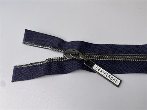 Lynlås - 2-vejs, marineblå med plasttænder, 42 cm