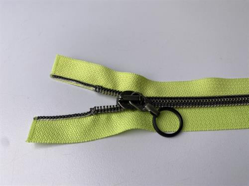 Lynlås - 2-vejs, limegrøn med plasttænder, 42 cm