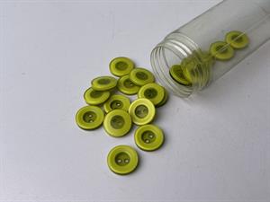 Knap -  limegrøn med tyk kant, 12 mm