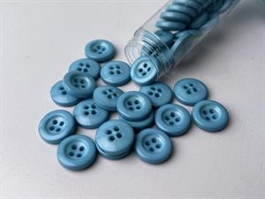 Knap - pool blå, 15 mm