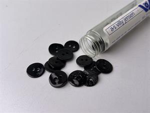 Perlemorsknap - sort, 12 mm