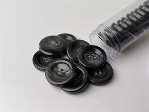 Knap - gråsort med fine detaljer, 29 mm