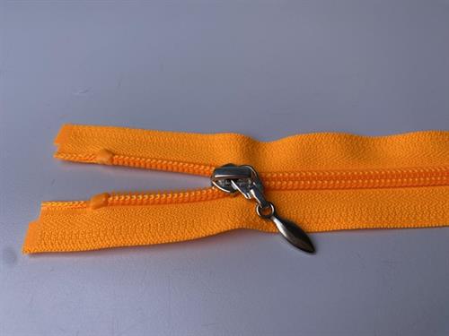 Lynlås - 2-vejs, neonorange med plasttænder, 35 cm