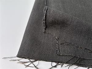 Gardinstof - graphite black i hør look
