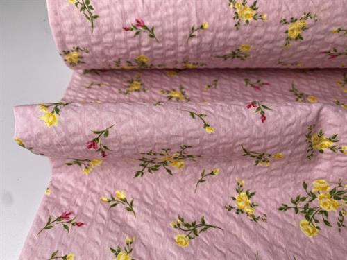 Bæk og bølge - lyserød med romantiske blomster