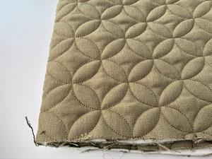 Quiltet møbelstof - khaki i hør look