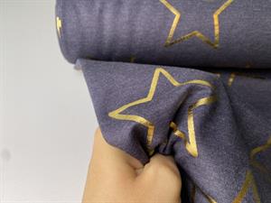 French terry - metallic foil stjerner på navymeleret bund