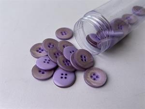 Knap - blank og lavendel, 17 mm