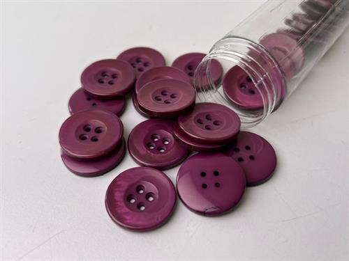 Knap - blank og blommefarvet, 22 mm