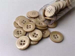 Knap - blank og beige, 22 mm