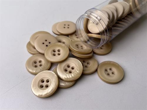 Knap - blank og beige, 22 mm
