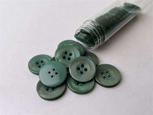 Knap - blank og søgrøn, 22 mm