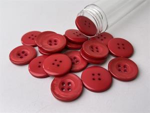 Knap - blank og hindbærrød, 22 mm