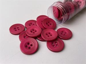 Knap - blank og mørk pink, 22 mm