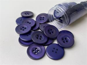 Knap - blank og indigo, 22 mm