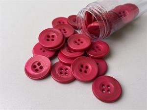 Knap - blank og fuchsia pink, 22 mm