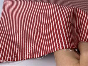 Mælkedrenge stribet denim - fineste striber i tomato red/offwhite