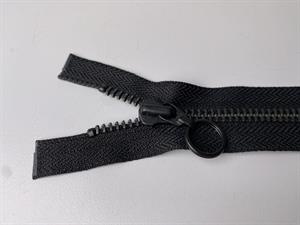 Lynlås - delbar, sort med sorte metaltænder, 13 cm