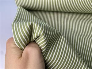 Mælkedrenge stribet denim - fineste striber i dark lime/offwhite