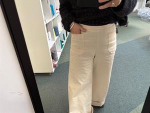 Twillvævet denim med stræk - natur og lækker