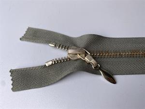 Lynlås - delbar, sage grey med lyse metaltænder, 30 cm