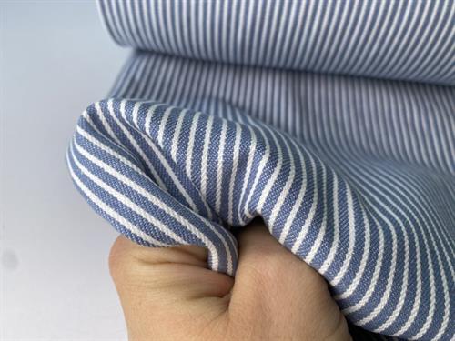 Mælkedrenge stribet denim - fineste striber i lys denim/offwhite