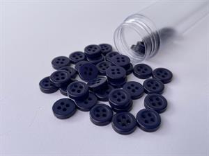 Skjorteknap - klassisk, blank og navyblå, 10 mm