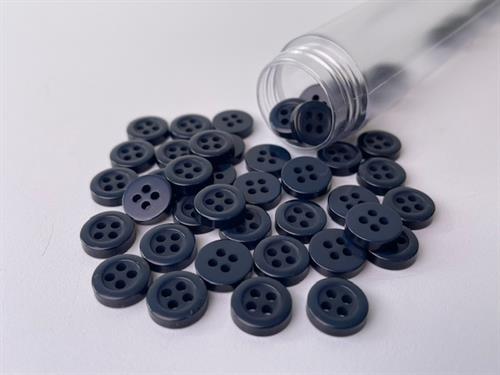 Skjorteknap - klassisk, blank og mørk petroleumsblå, 10 mm