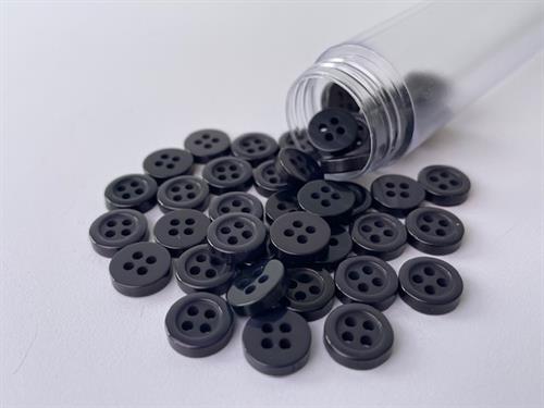 Skjorteknap - klassisk, blank og tordenblå, 10 mm