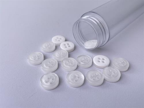 Skjorteknap - klassisk, blank og offwhite, 10 mm