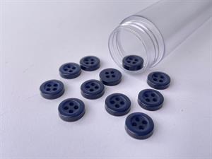 Skjorteknap - klassisk, blank og mørkeblå, 10 mm