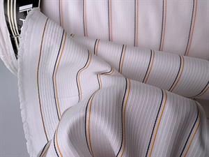 Skjortepoplin - strukturvævet med diskret stribe 