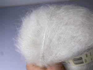 Bellissima by permin kid mohair - offwhite med sølv tråd