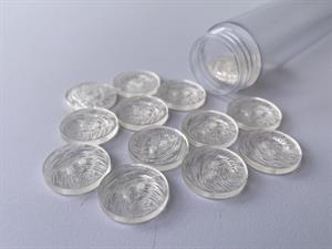 Knap - gennemsigtig med fed ridset effekt, 18 mm