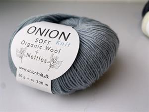 Onion knit - økologisk uld med nældefiber, støvet jadegrøn