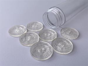 Knap - gennemsigtig med fed ridset effekt, 22 mm