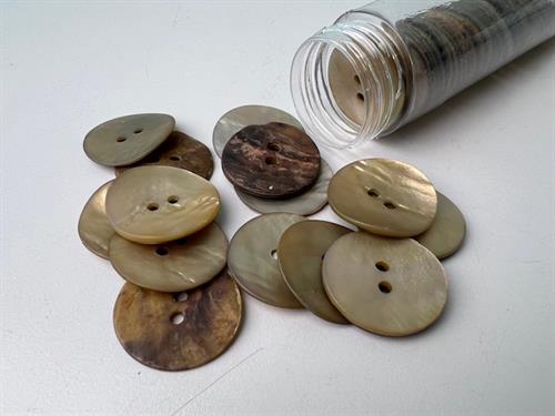 Perlemorsknap - beige, 22 mm