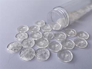 Knap - gennemsigtig med fed ridset effekt, 12 mm