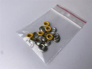 Snøreringe - gul, 10 stk.