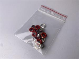 Snøreringe - rød, 10 stk.