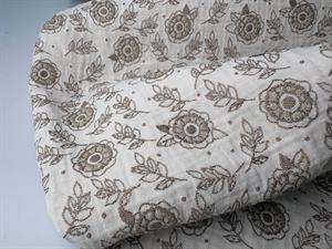 Dobbelt vævet - blide toner i blomstermønster