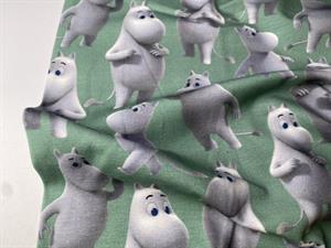 Bomuldsjersey - moomin pale green