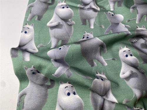 Bomuldsjersey - moomin pale green