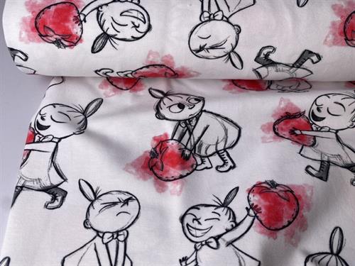 Bomuldsjersey - moomin and my strawberries